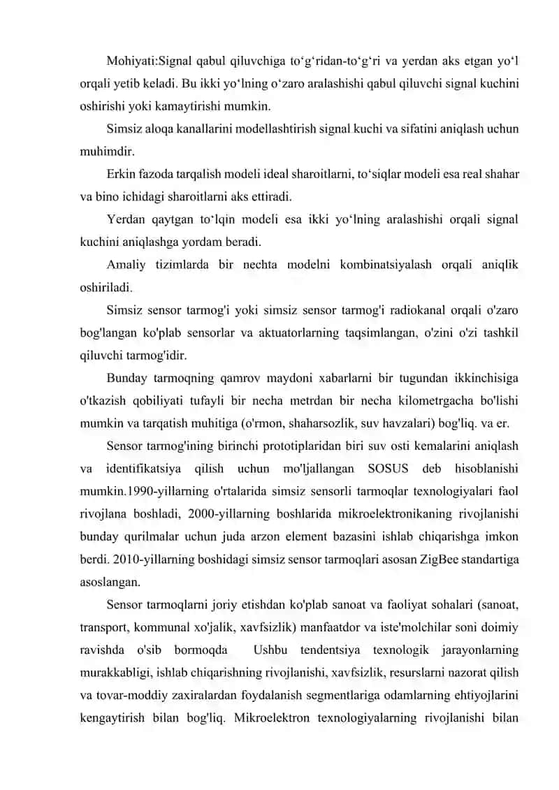 SIMSIZ ALOQA KANALLARINING ASOSIY MODELLARI. ERKIN FAZODA SIGNAL TARQALISHI, TO‘SIQLAR VA YERDAN QAYTGAN TO‘LQIN MODELLARI. 3