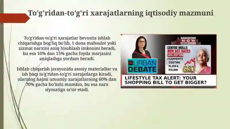 To'g'ridan-to'g'ri xarajatlarning iqtisodiy mazmuni 3
