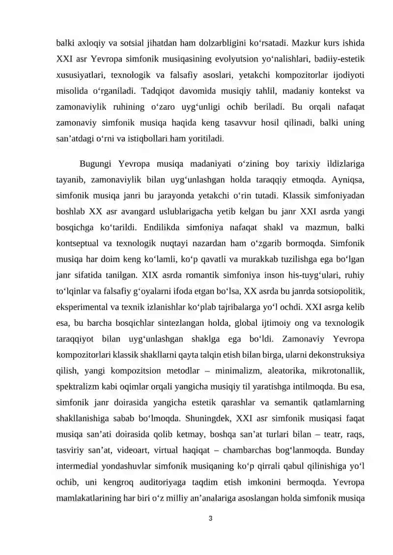 XXI asrlarda Yevropa simfonik musiqasinning evolyutsiyasi 3