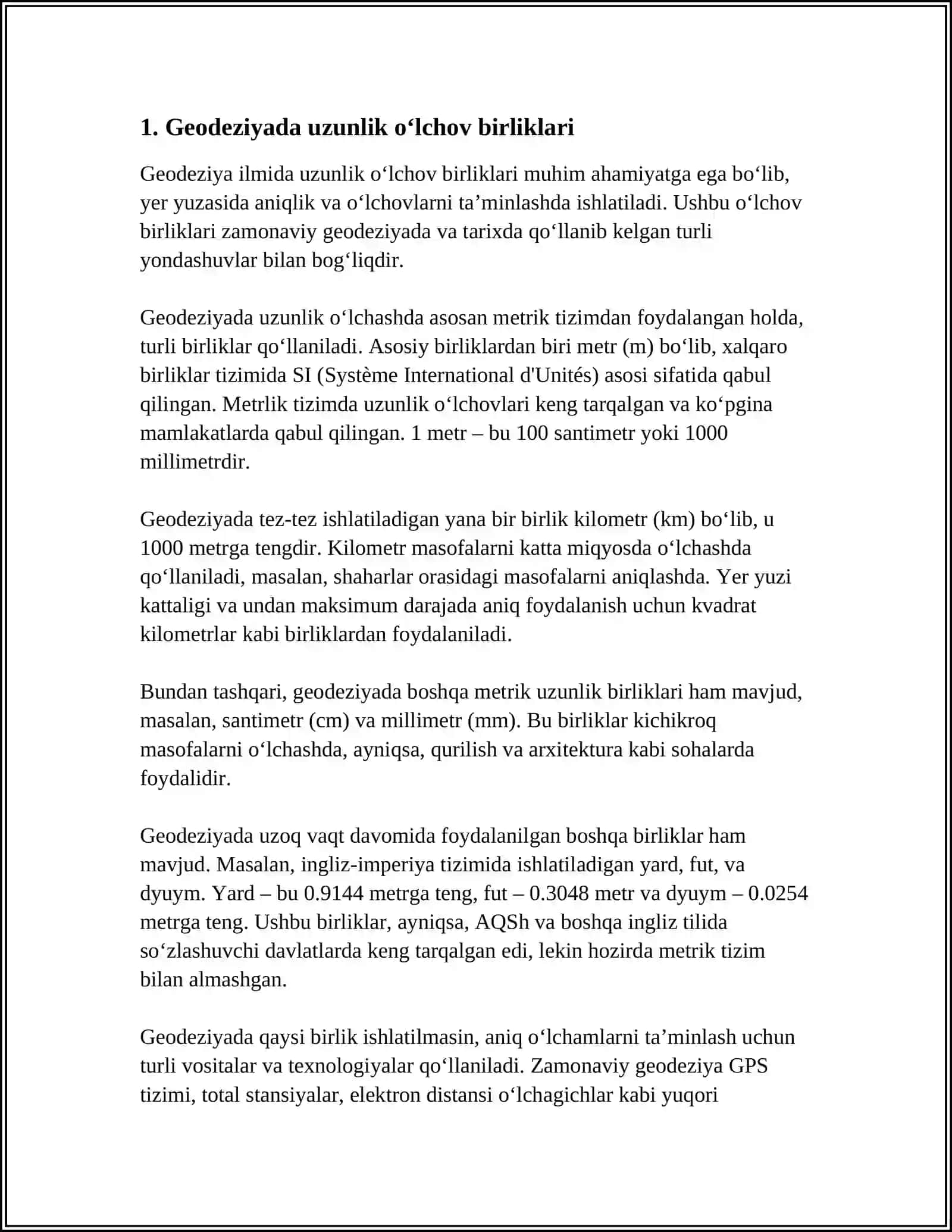 O‘lchov birliklarining turli turlari 3