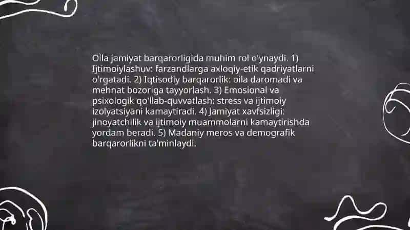 Oilaning jamiyat barqarorligidagi roli 3