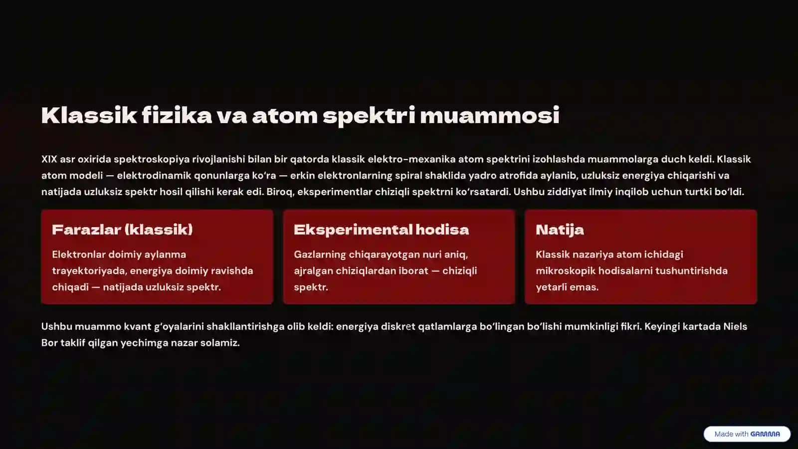 Atomning chiziqli spektri: Kirish 3
