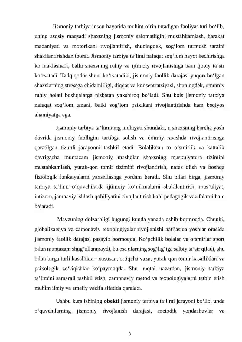 Jismoniy tarbiya taʼlimi, uning vazifalari va xususiyatlari 3
