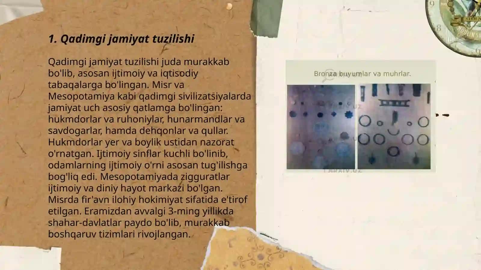 Bronza davri ijtimoiy munosabatlar 3
