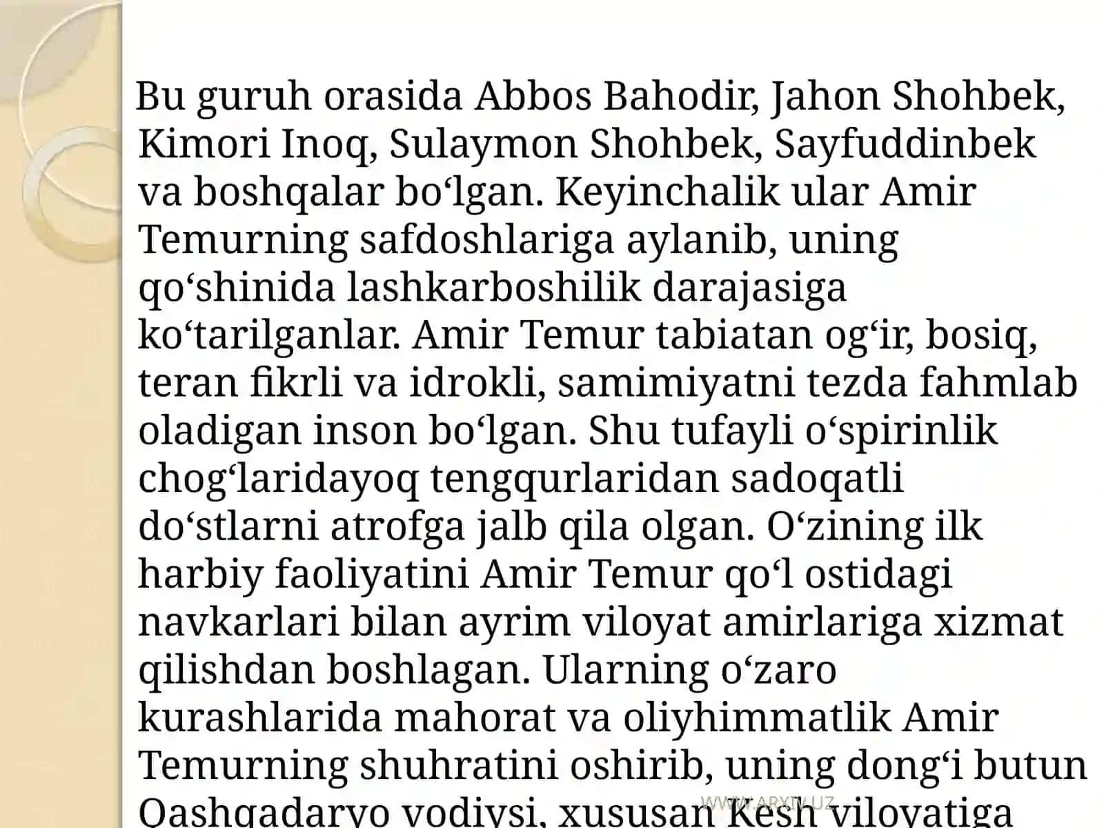 Amir Temur va Temuriylar davlati 3