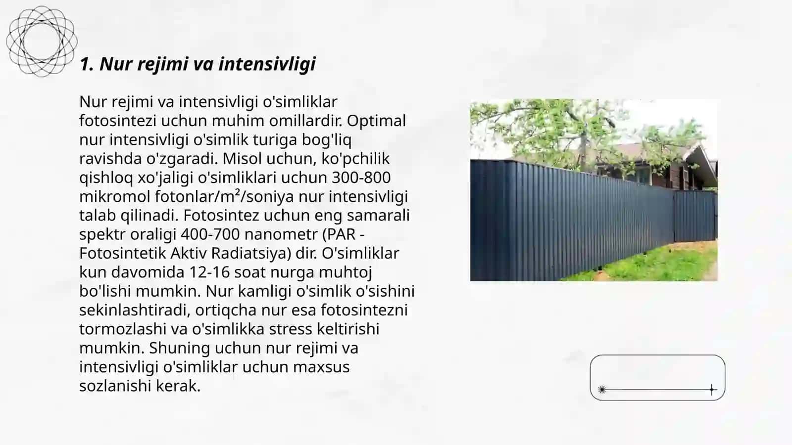 O'simliklarning o'sishi, rivojlanishi, hosili va uning sifatiga ta'sir qiladigan omillar 3