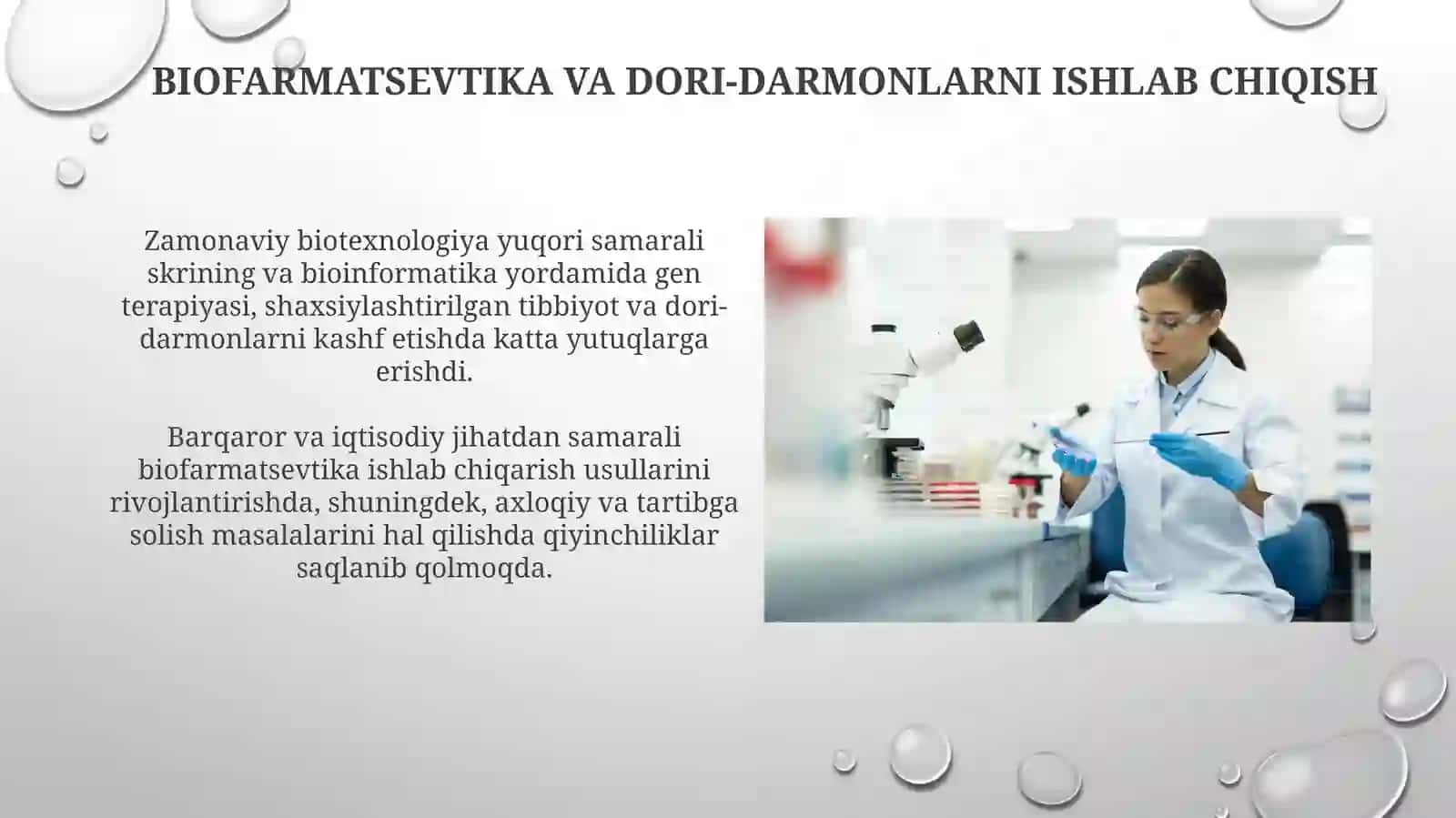 Biofarmatsevtika va Dori-darmonlarni ishlab chiqish 3