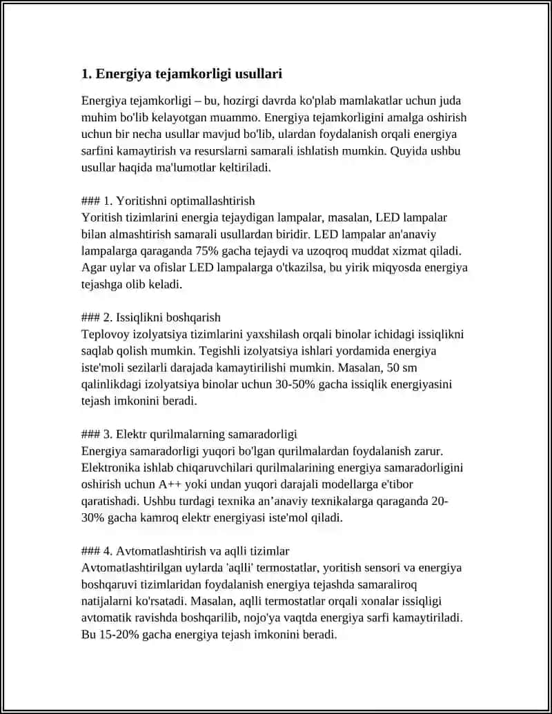 MUSTAQIL ISH Mavzu: VENTILYATSIYA VA HAVONI MAROMLASH TIZIMLARIDA ENERGIYA TEJAMKORLIGI 3