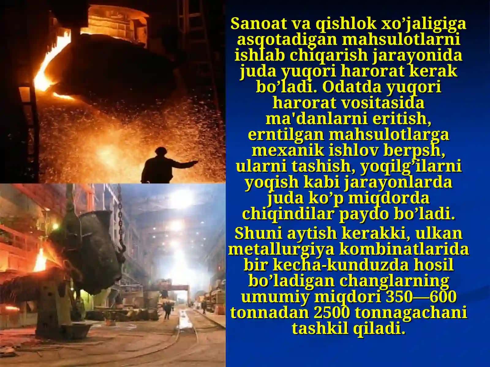Yirik sanoat korxonalari chiqindilarining inson ekologik muhitini ifloslanishi 3
