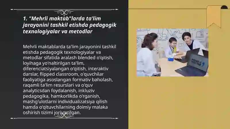 "Mehrli maktab" larda ta'lim jarayonini tashkil etish tajribasi 3