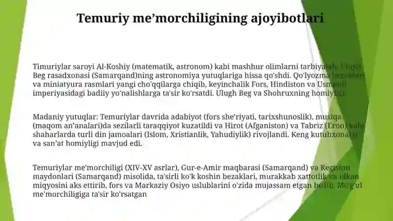Temuriylar davrida maʼnaviy maʼrifiy yuksalish 3