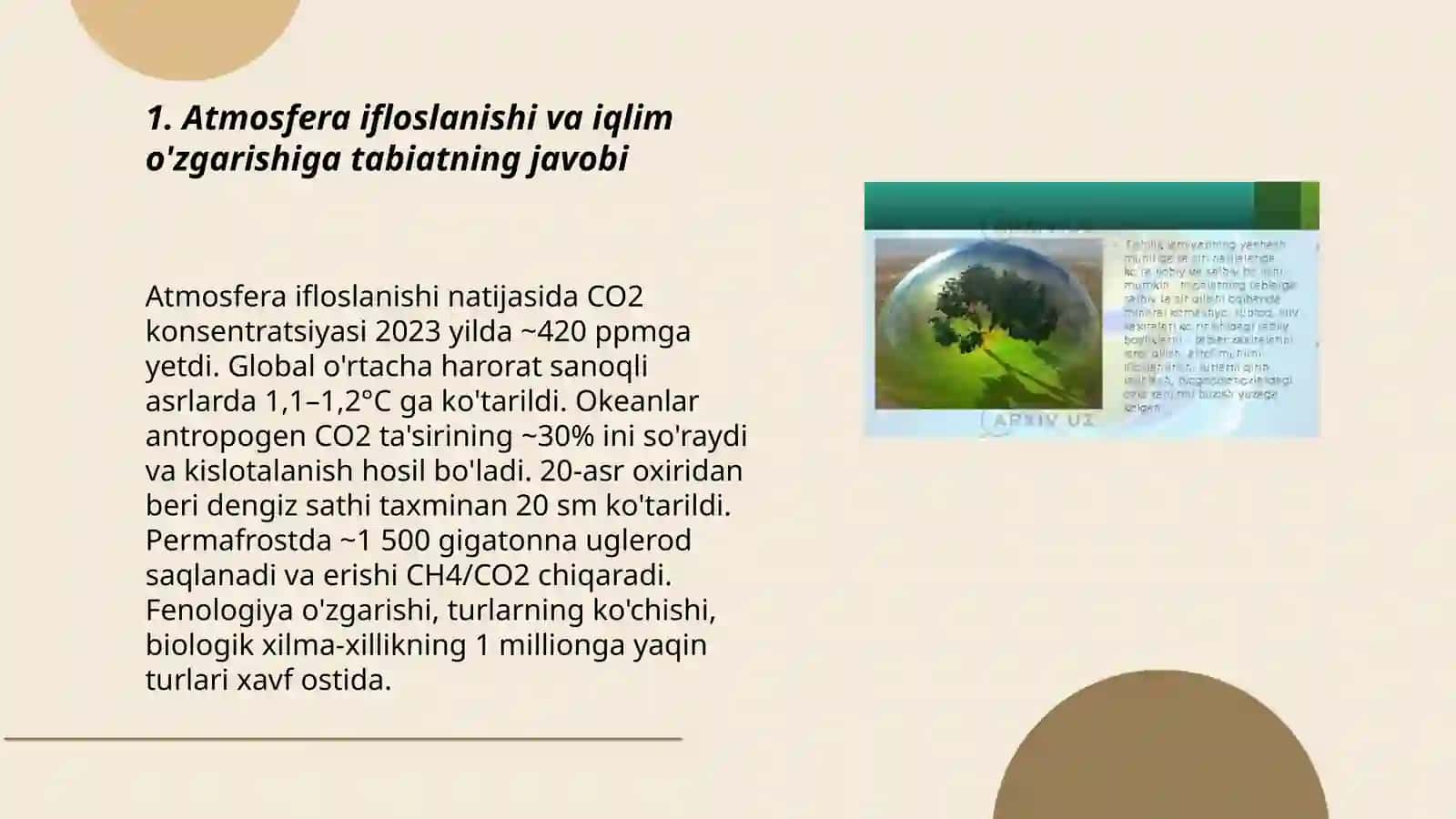 Inson faoliyatining tabiatga tasiri va tabiatning javobi 3