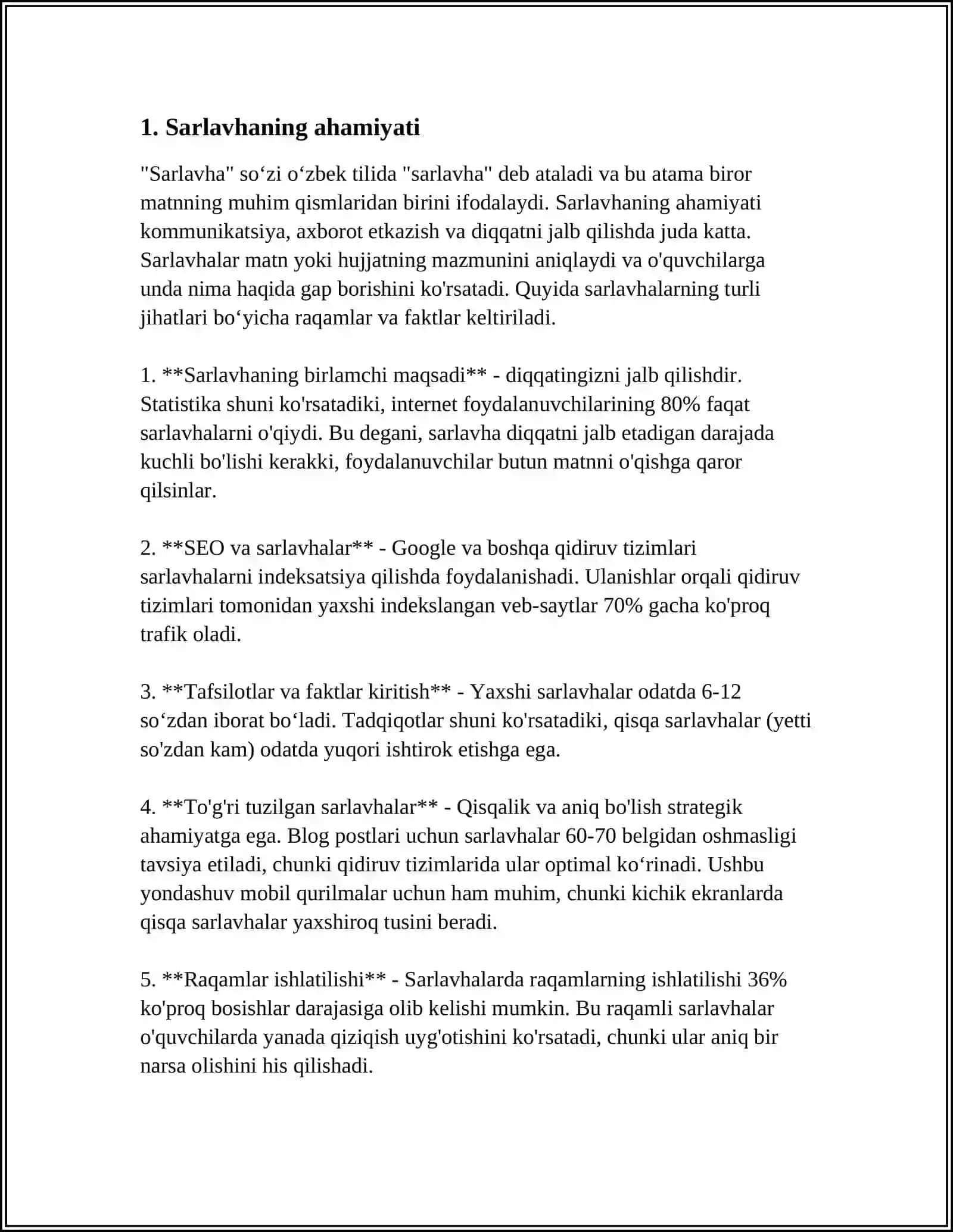 SARLAVHA TANLASH MAHORATINI OʻRGANISH 3