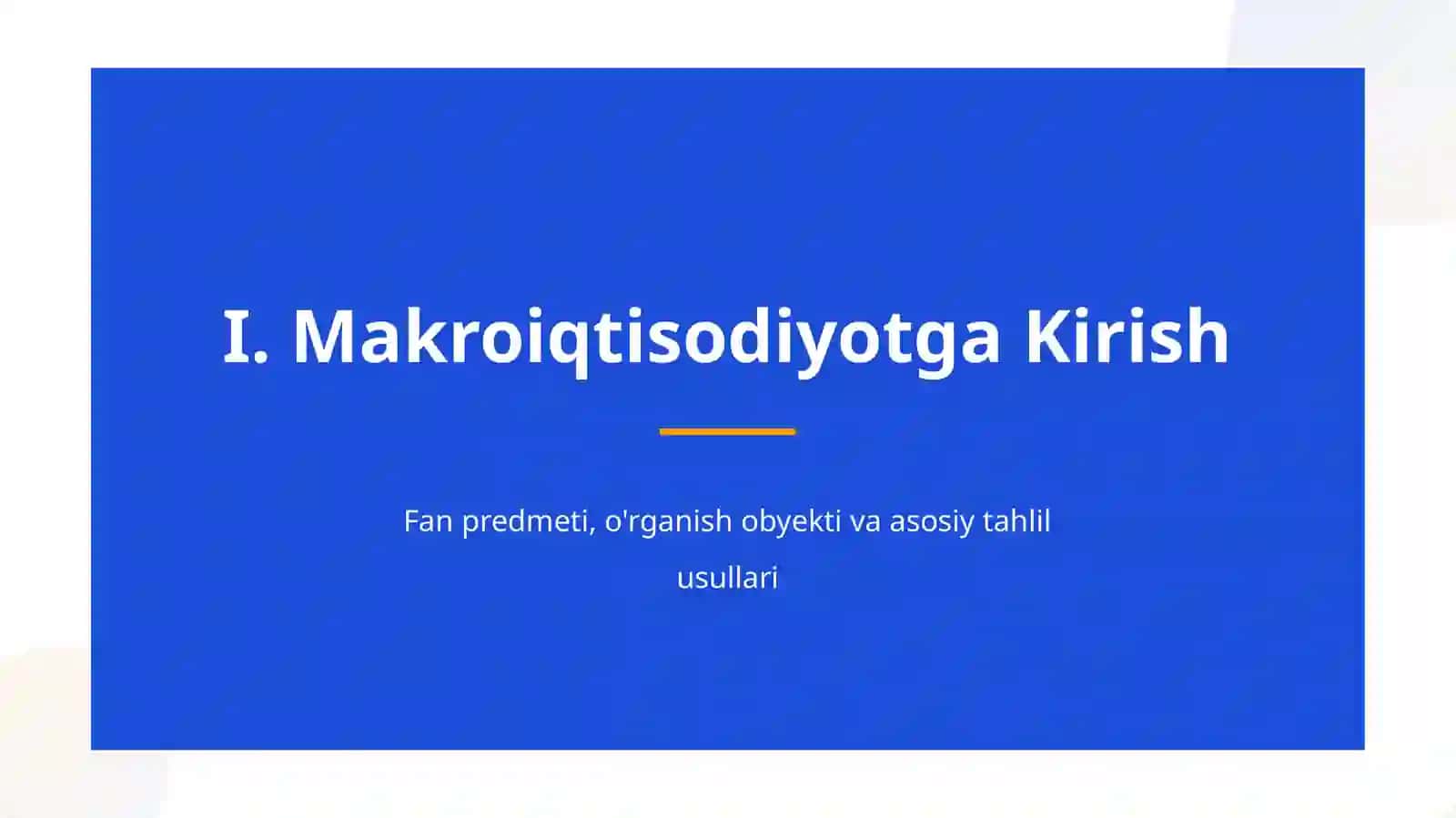 Makroiqtisodiyot Asosiy Tushunchalar, Ko'rsatkichlar va Qonuniyatlar 3