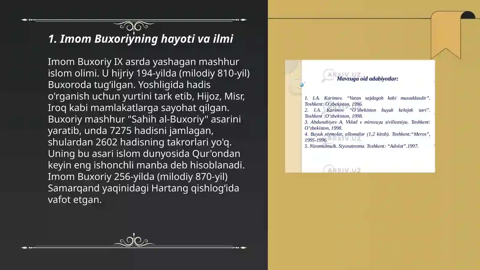 Imom Buxoriy va Imom Termiziyning hadis ilmiga qoʻshgan hissasi qiyosiy tahlili 3