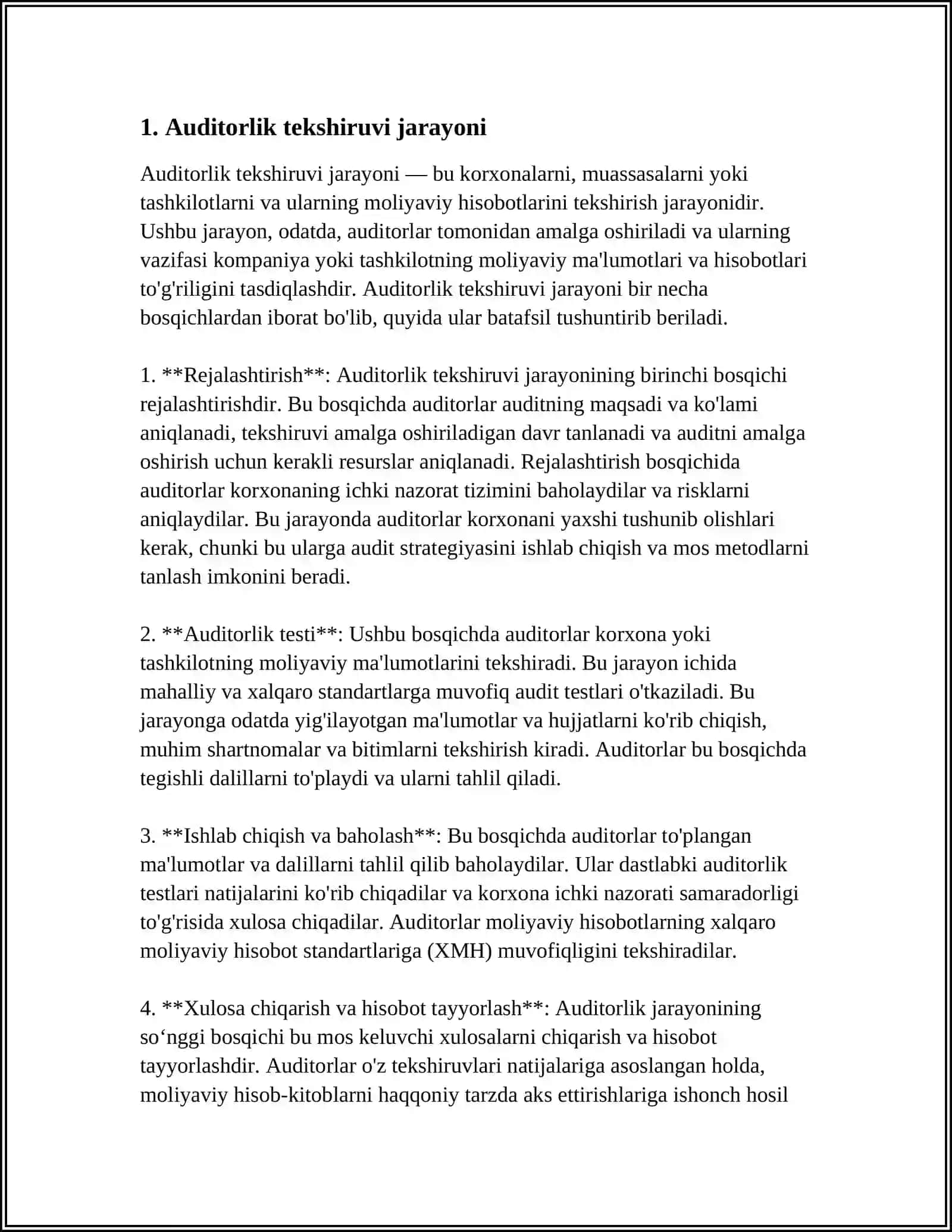AUDIT ISH SIFATINI NAZORATINI O'TKAZISH USULLARI 3