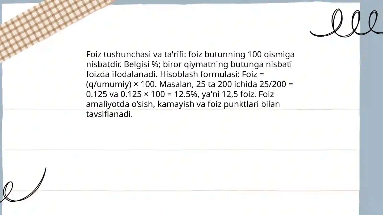 Foiz tushunchasi 3