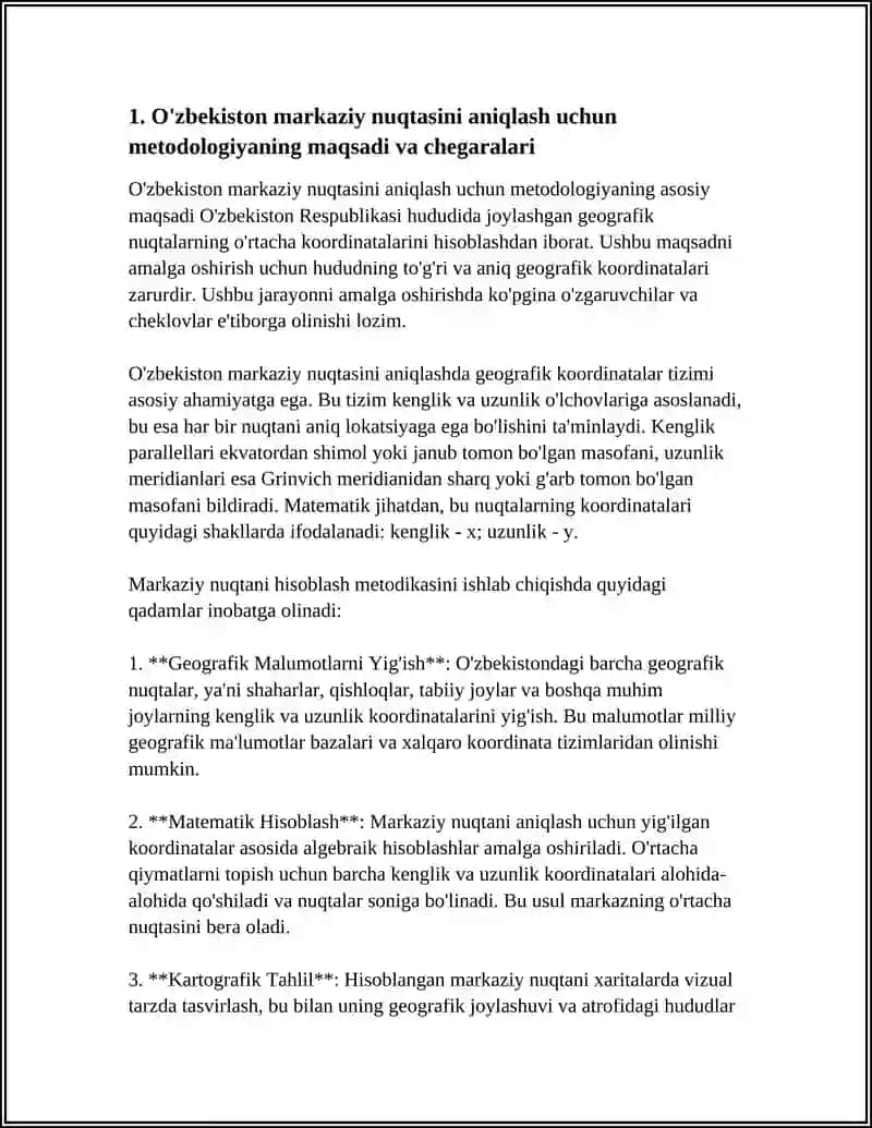 O'ZBEKISTON MARKAZIY NUQTASINI GEOGRAFIK KOORDINATALARDA HISOBLASH METODIKASI 3