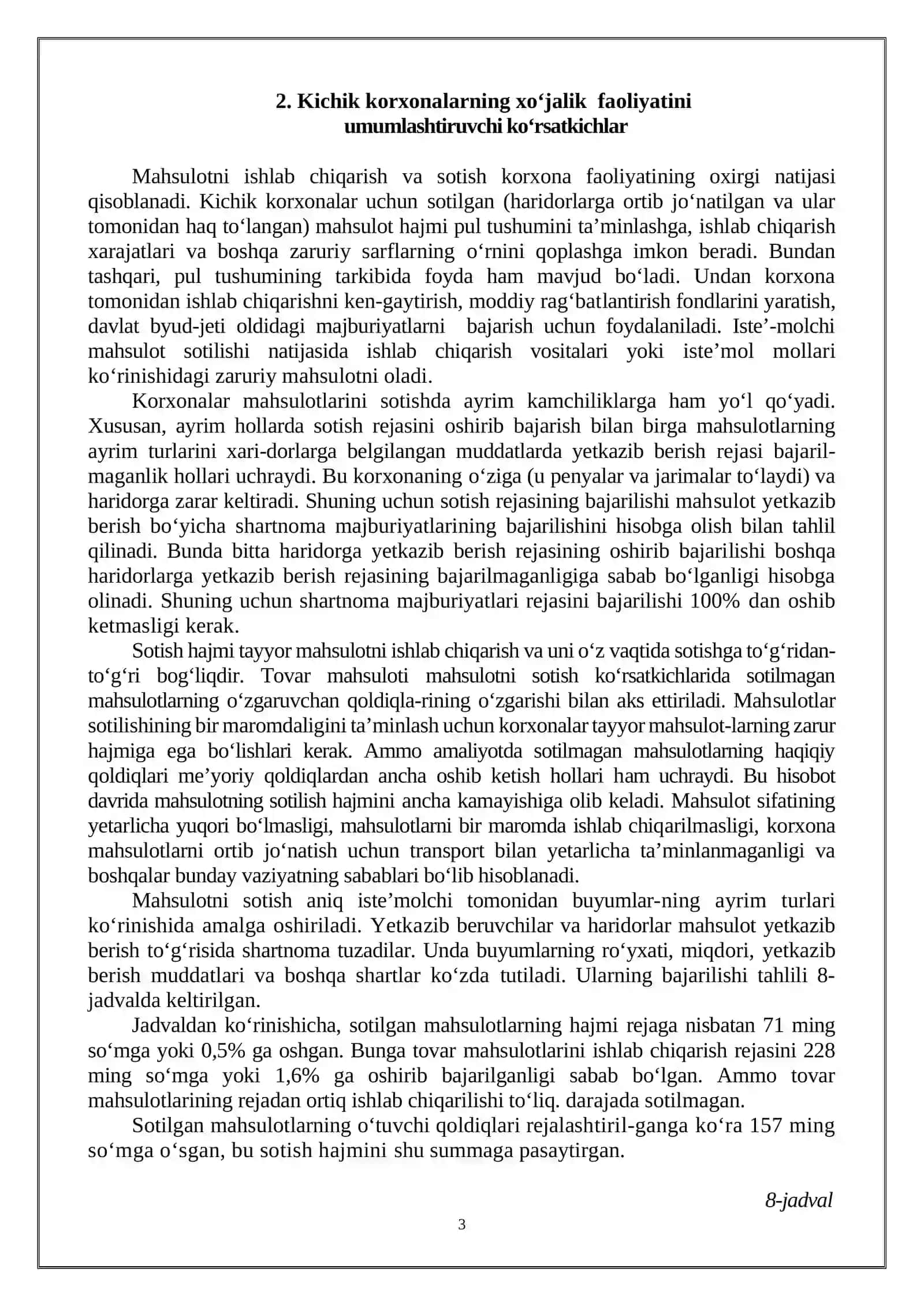 Kichik biznes va tadbirkorlik faoliyatining iqtisodiy samaradorligi 3