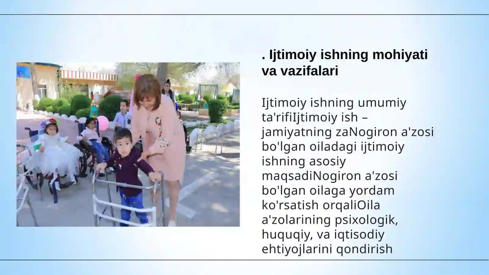 Nogiron aʼzosi boʻlgan oilada ijtimoiy ishning mohiyati va mazmuni 3