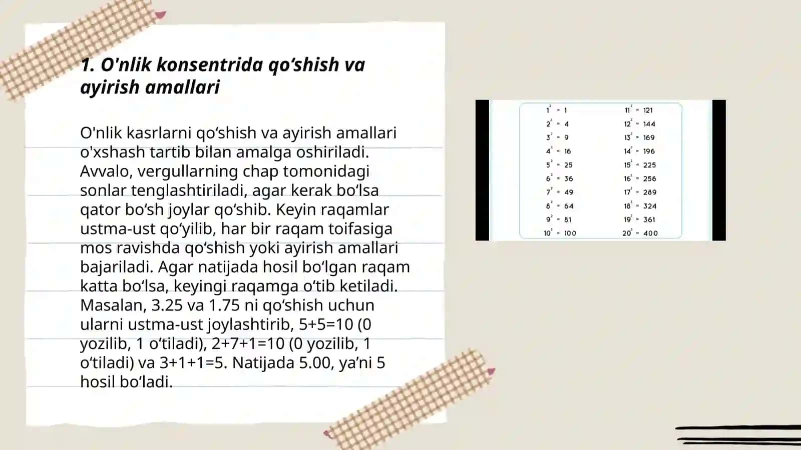 O‘nlik konsentrida arifmetik amallarni o‘rgatish metodikasi 3