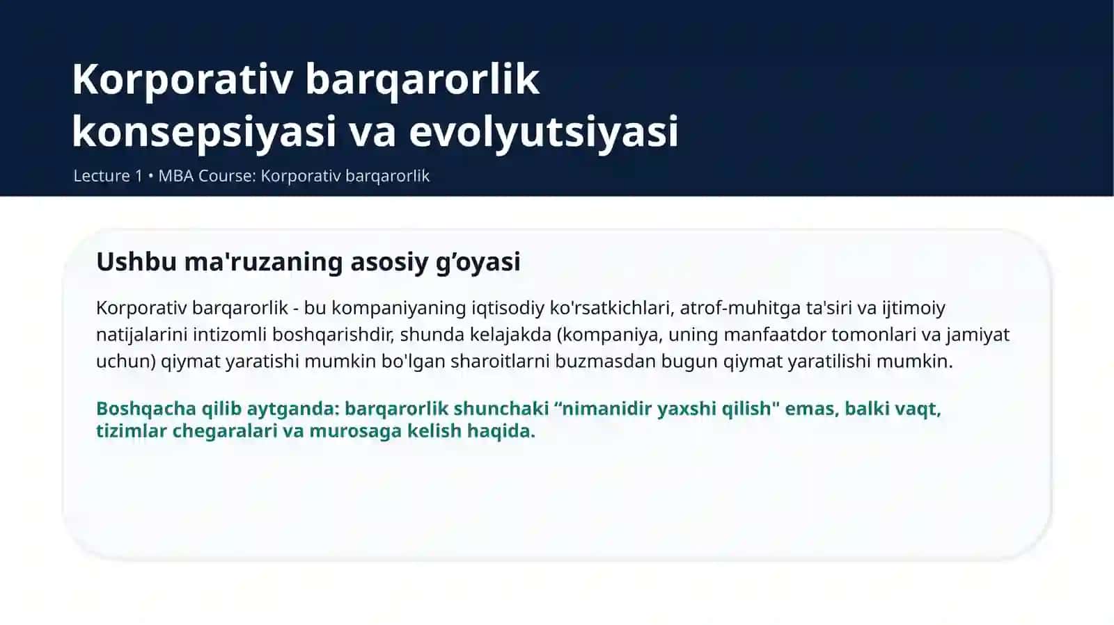 Korporativ barqarorlik konsepsiyasi va evolyutsiyasi 3