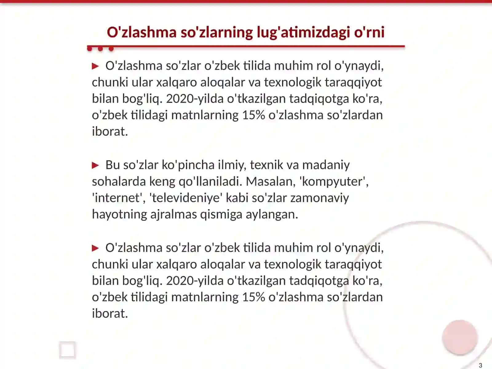 O'zlashma so'zlar imlosi va talafuzi 3