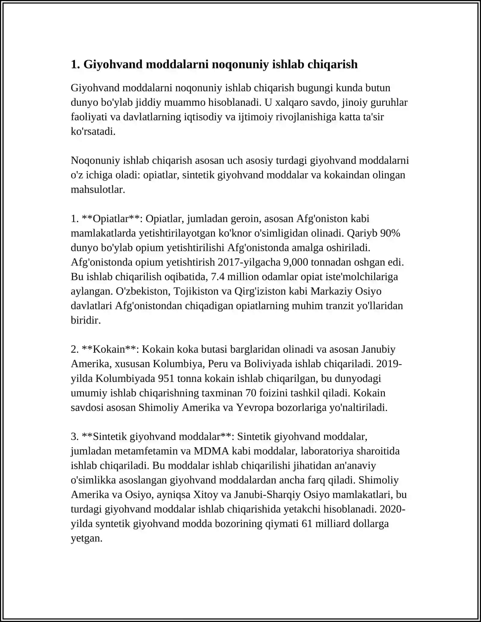 TRANSMILLIY JINOYATLARGA KIRUVCHI GIYOHVANDLIK JINOYATI 3