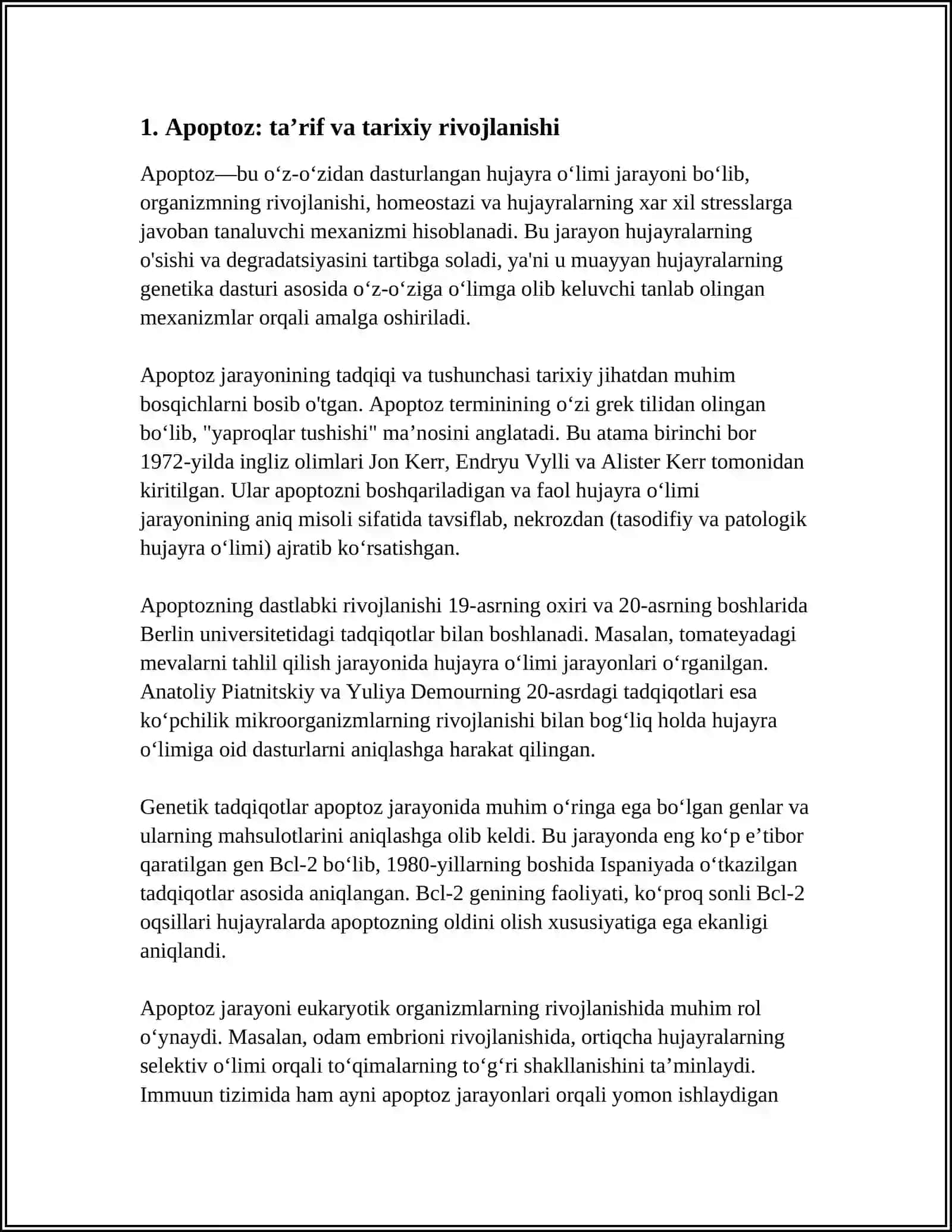 HUJAYRA APOPTOZI VA UNING BIOLOGIK AHAMIYATI 3