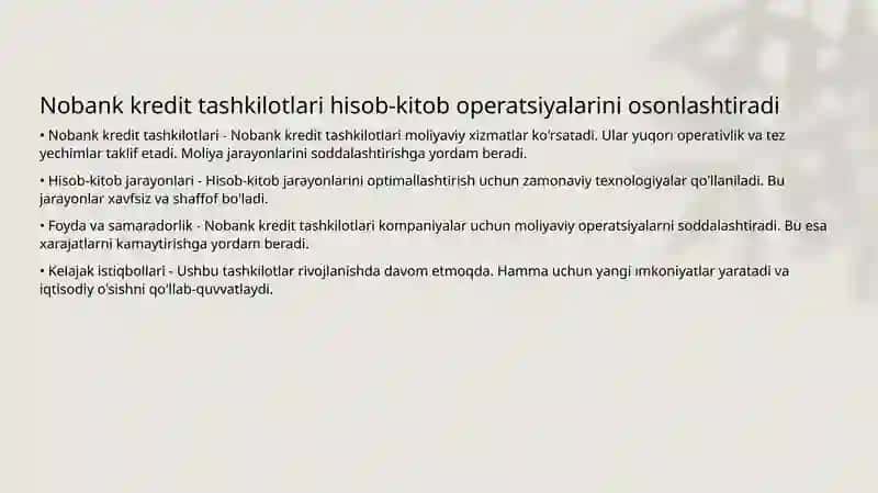 Nobank kredit tashkilotlari hisob-kitob operatsiyalarini osonlashtiradi 3