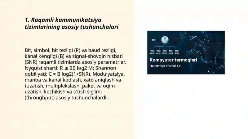 Raqamli kammunikatsiya tizimlari va turlari 3