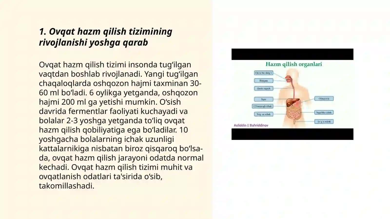 Ovqat hazm qilish tizimining yosh xususiyatlari va ovqatlanish gigiyenasi 3