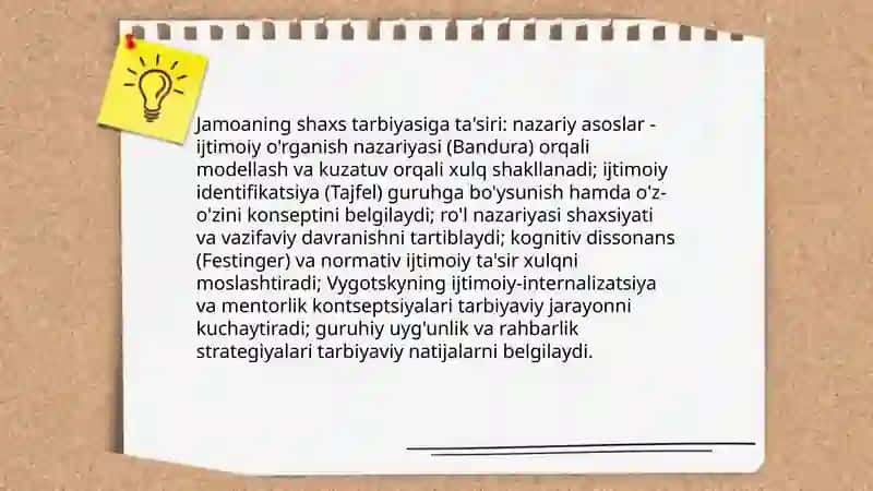 Jamoaning shaxs tarbiyasiga tasiri 3