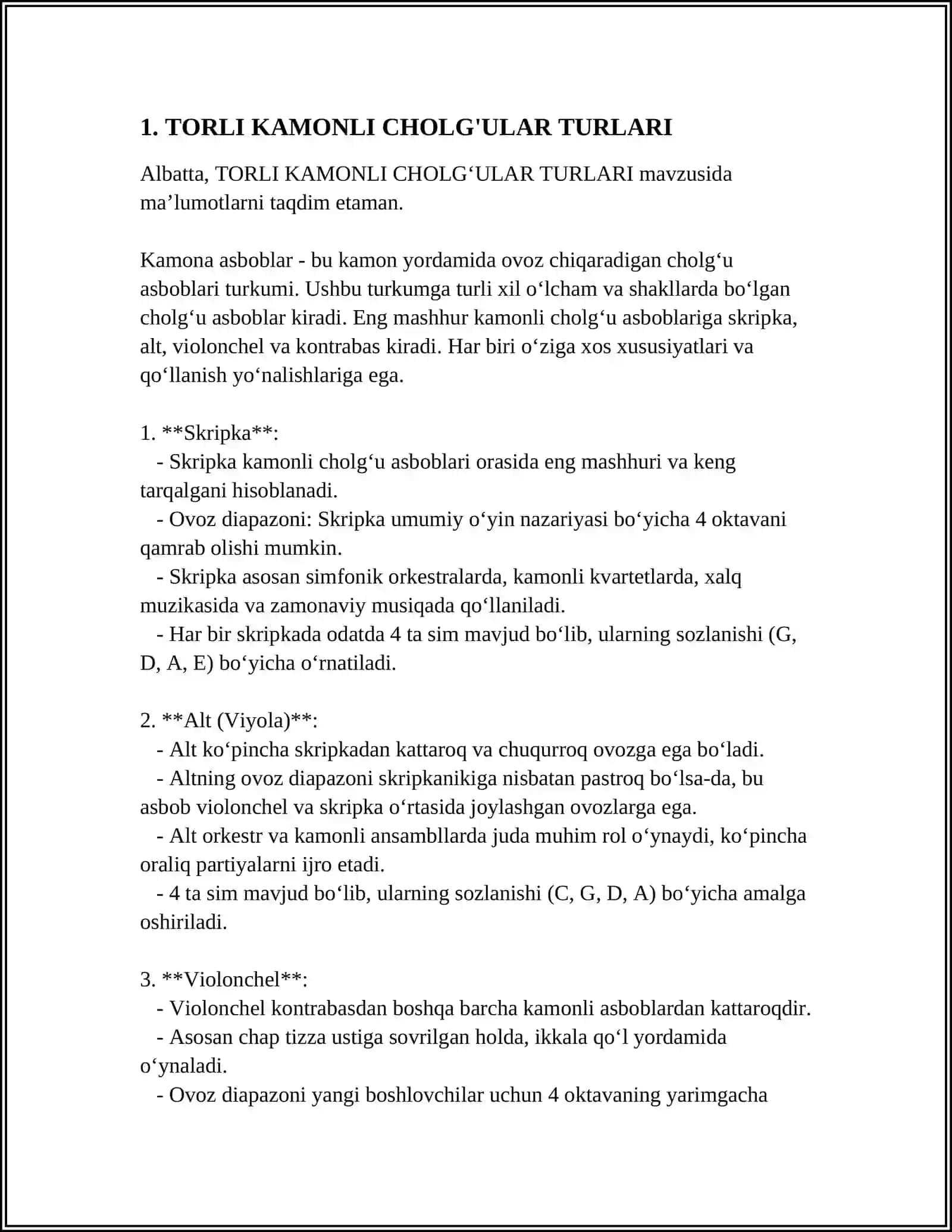 TORLI KAMONLI CHOLG‘ULAR VA MUSIQIY ASARLAR USTIDA ISHLASH 3