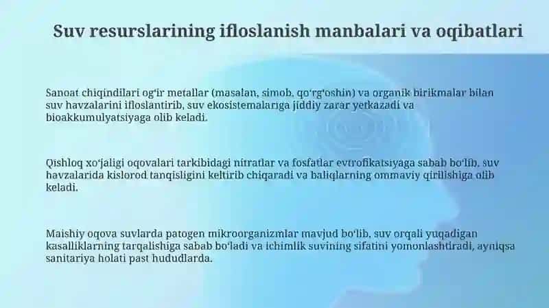Suv resurslaridan foydalanishda ekologik xafsizlik masalalari 3