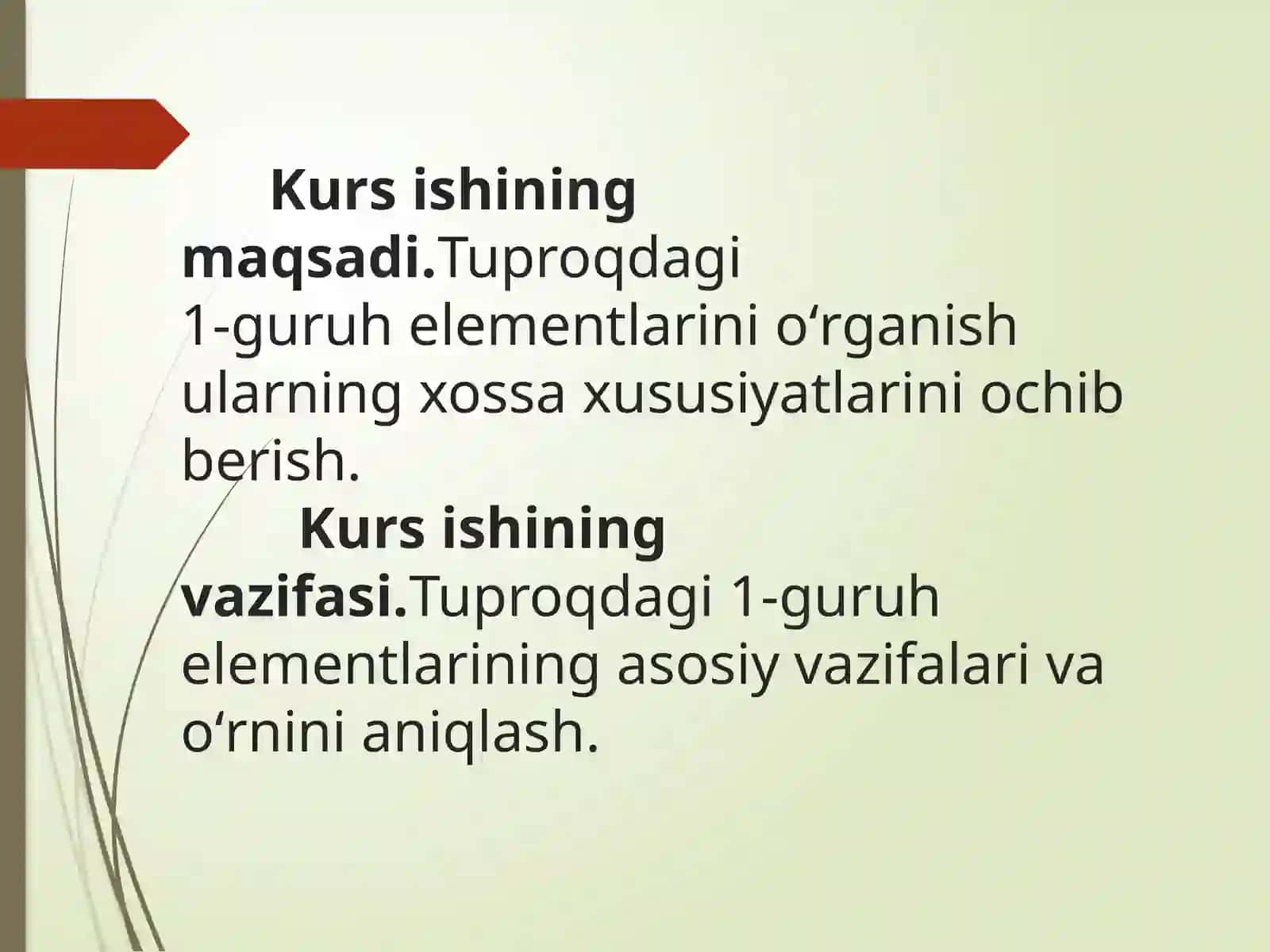 Tuproq kimyosi fanidan kurs ishi TAQDIMOTI 3