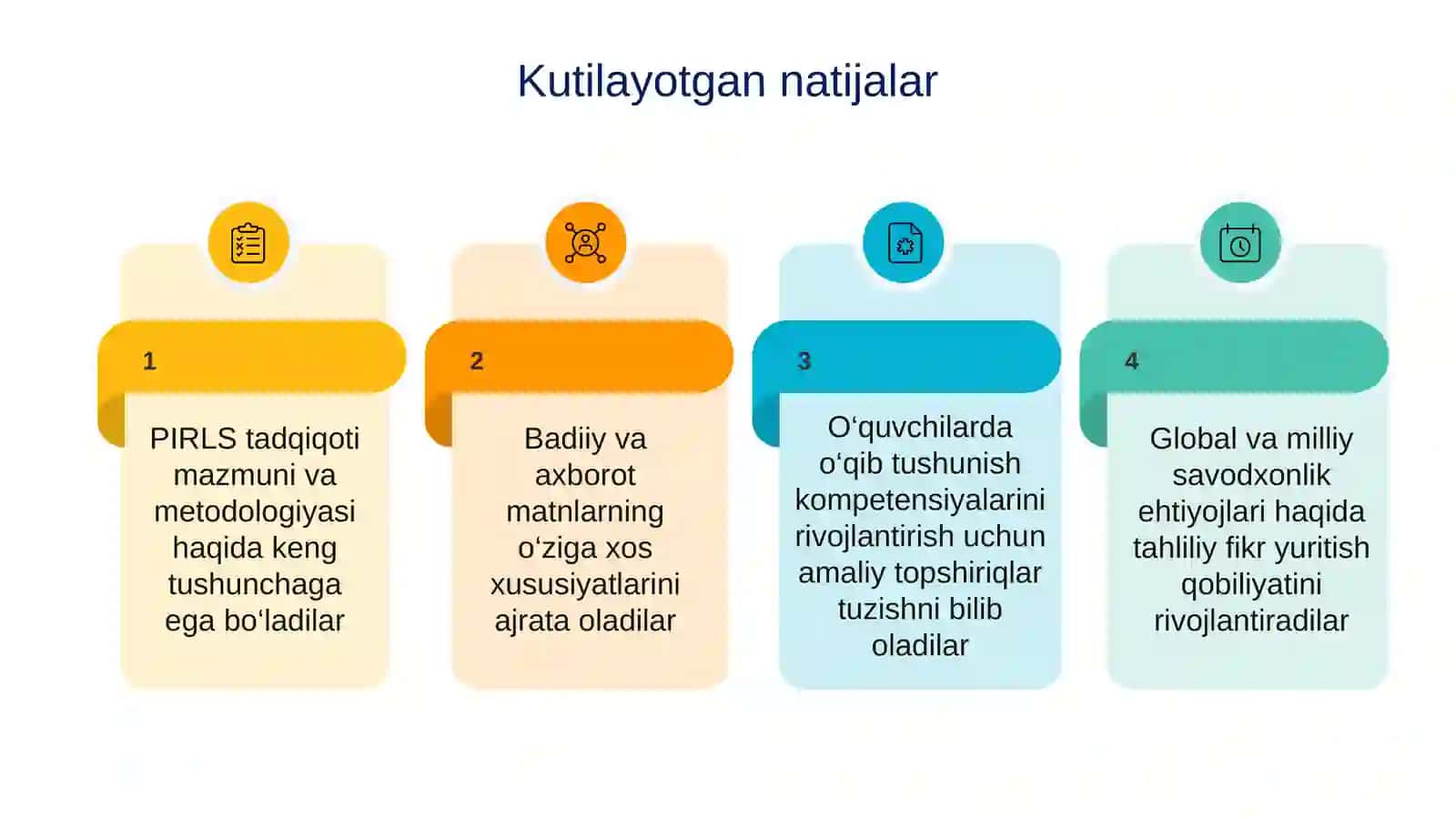 Oʻqish maqsadlariga asoslangan PIRLS tadqiqoti: badiiy tajriba orttirish hamda axborot olish va undan foydalanish 3
