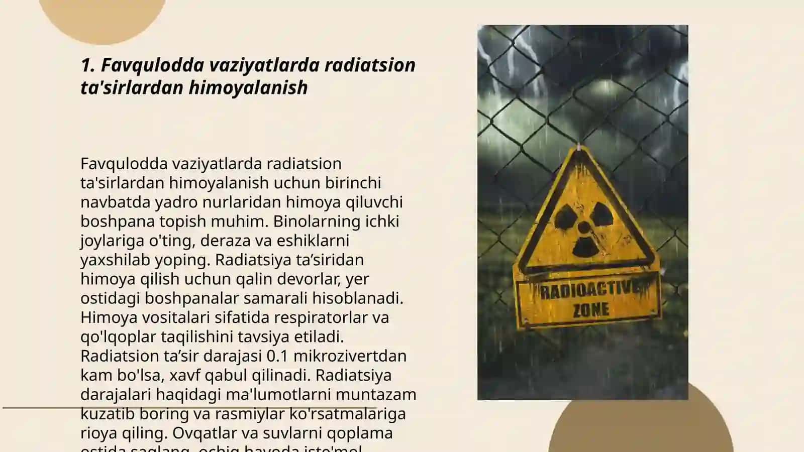 Favqulotda vaziyatlarda radiatsion, kimyoviy vaziyatlarni baholash 3