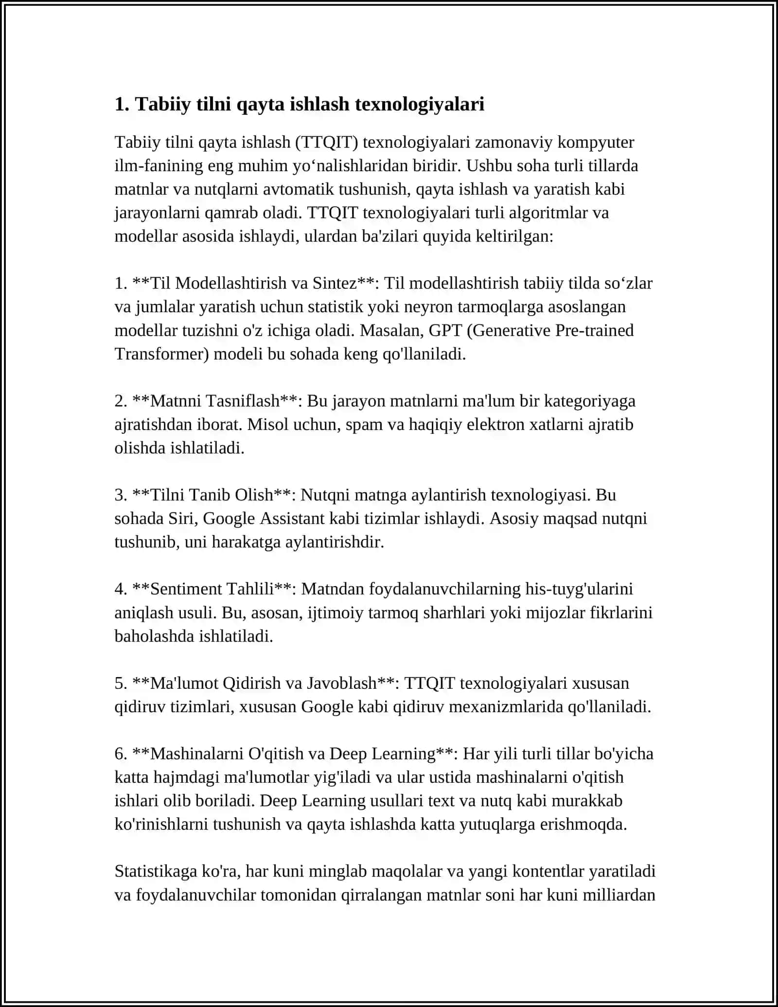 DUNYO MIQYOSIDA KOMPYUTER LINGVISTIKASIGA OID TADQIQOTLAR 3