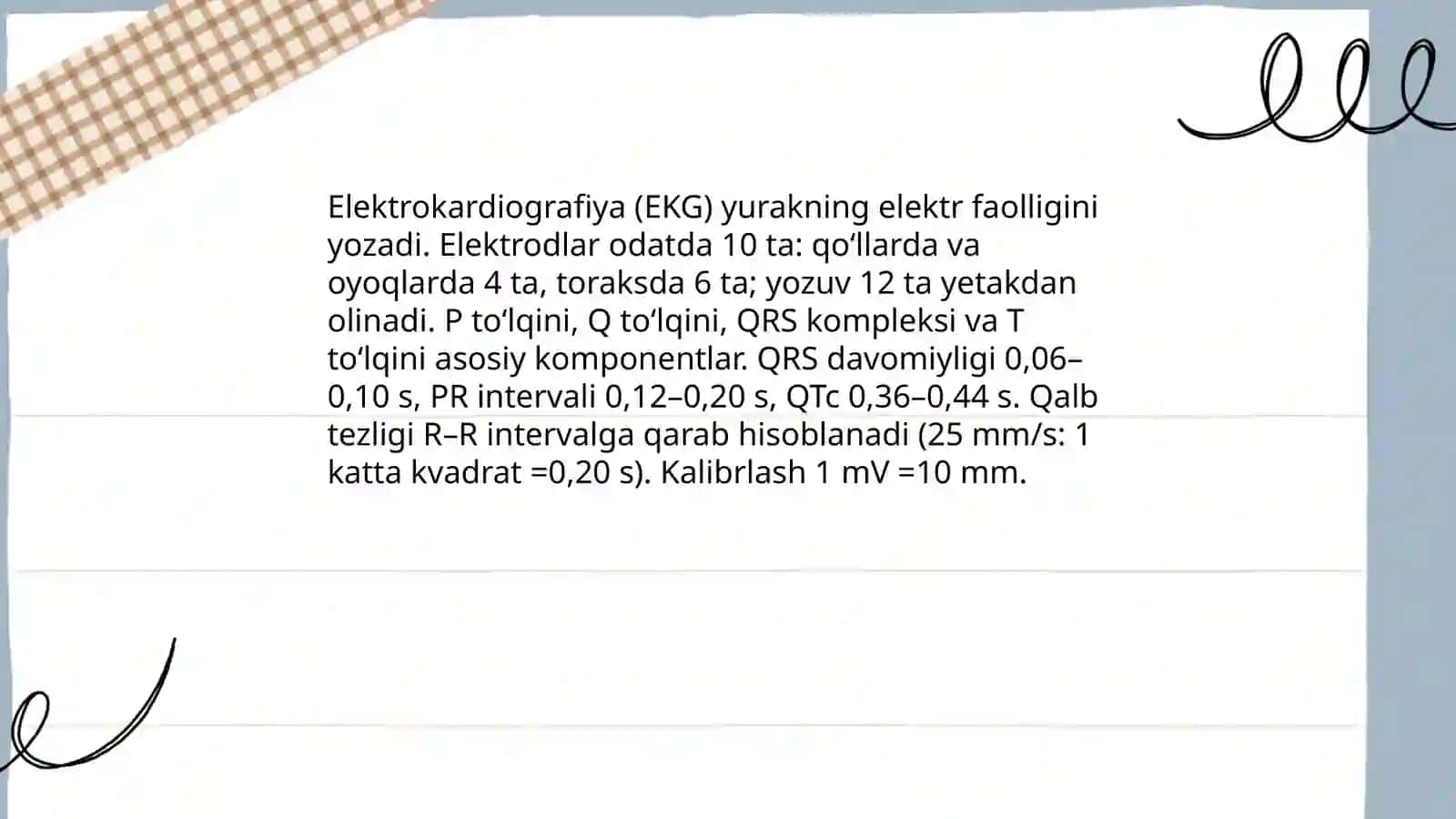 Veterinariya diagnostikasi va Rentgenologiya fanidan Elektrokardiografiya usulida tekshirish EKG tahlili 3