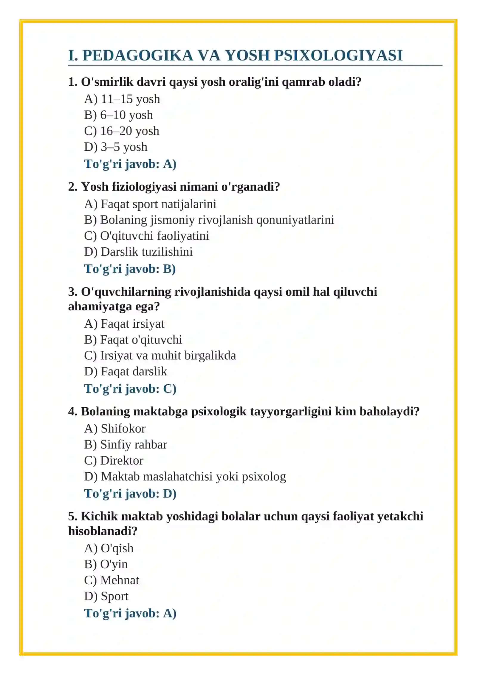 Maktab maslahatchisi testlar 100% tushadi / Мактаб маслаҳатчиси тестлар 100% тушади 3