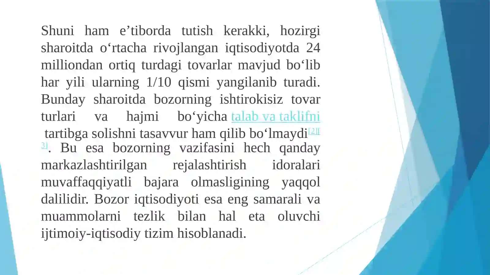 Bozor iqtisodiyotining mazmuni va amal qilishi 3