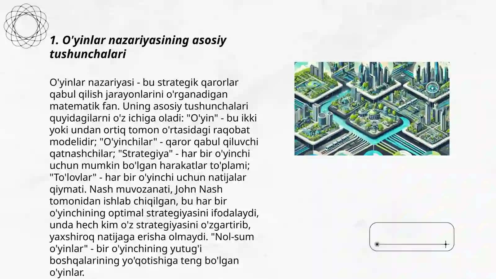 O'yinlar nazariyasi va o'zaro hamkorliklarni modellashtirish 3