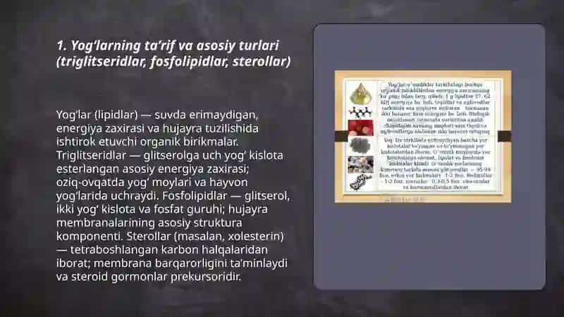 Yogʻlarning biologik roli va asosiy manbalari 3