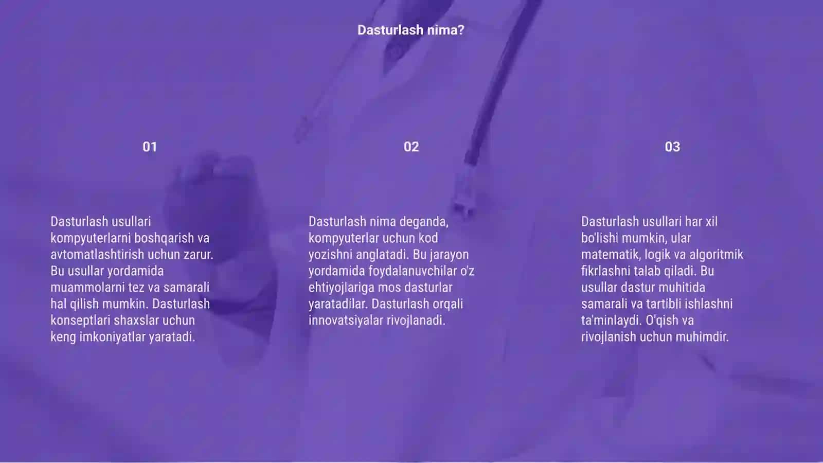 Dasturlash usullaridan foydalanish 3