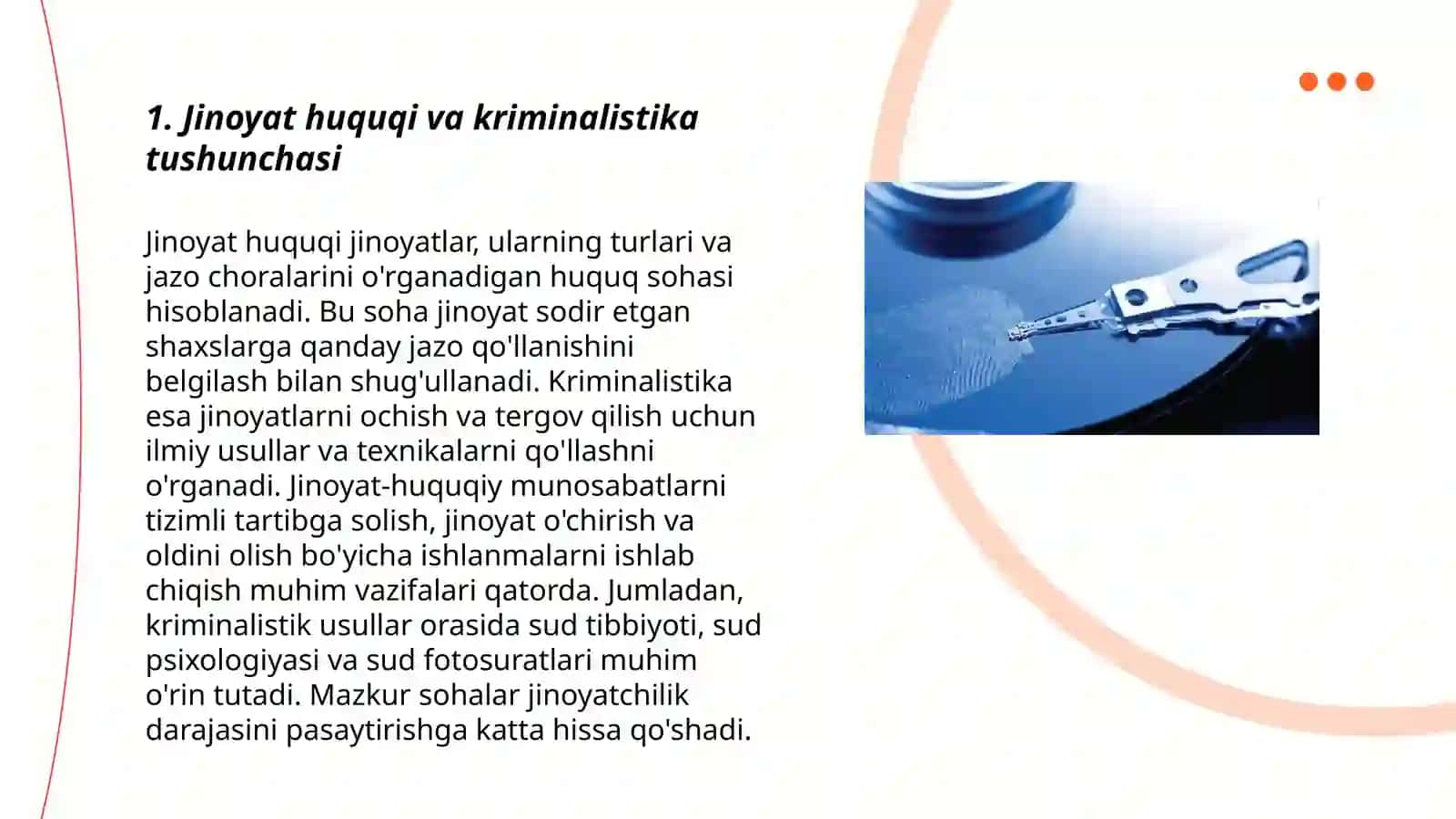 Kriminalistika fanining Jinoyat huquqi va Jinoyat protsessi fani bilan aloqadorligi 3
