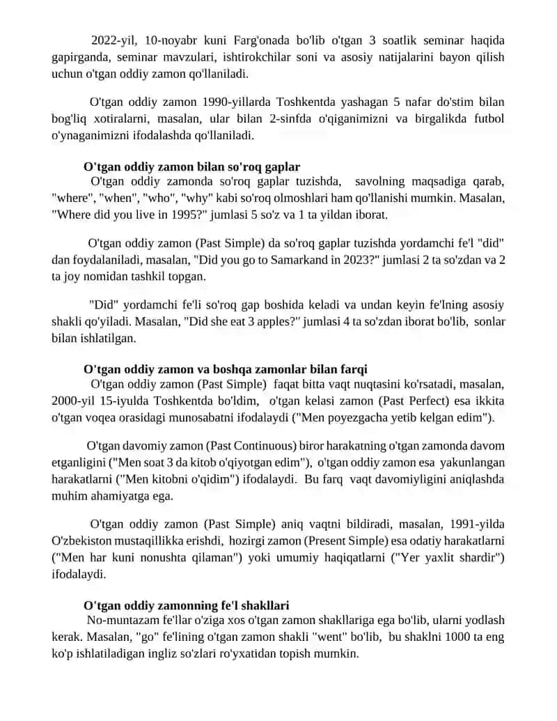 Past Simple 3
