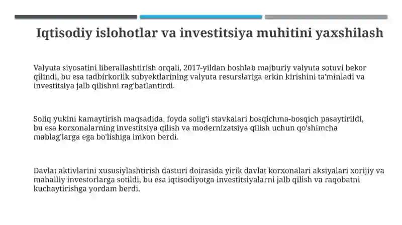 Mirziyoyev islohotlari 3
