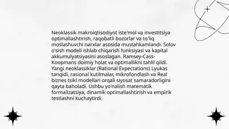 Hozirgi zamon iqtisodiyot nazariyasi rivojlanishining asosiy yo'nalishlari 3
