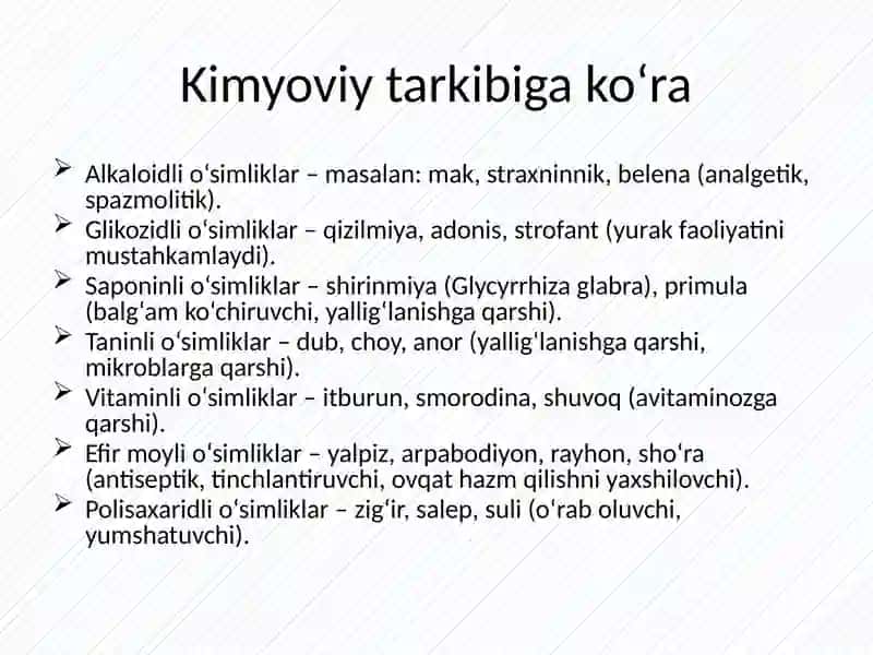 Dorivor o’simliklarning tasnifi va ularning asosiy oilalari 3